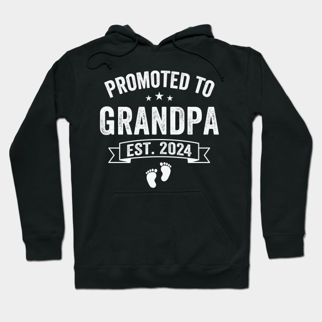 Promoted To Grandpa EST. 2024 Grandparents Baby Announcement Shirt Hoodie by Kelley Clothing